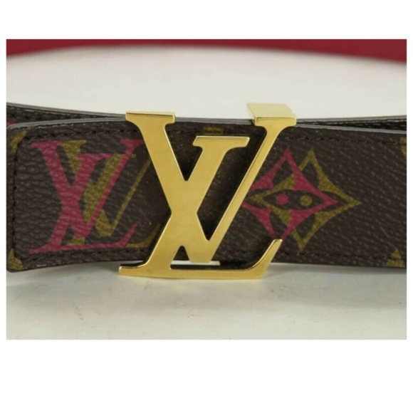 💯AUTH  LOUIS VUITTON LV BUCKLE CEINTURE BELT - Picture 2 of 8